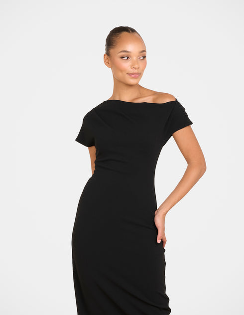 Xanthe Draped Neck Midi Dress